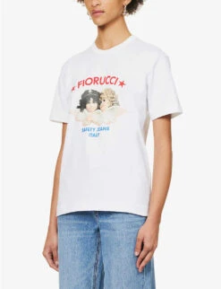 FIORUCCI Angel-pattern Organic Cotton-jersey T-shirt -Whistles Shop R04168331 WHITE ALT02