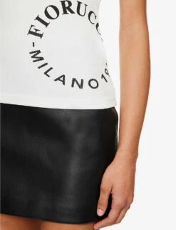 FIORUCCI Logo-print Ribbed Stretch-woven Top -Whistles Shop R04168332 WHITE ALT04