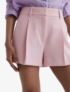 Reiss Marina Pleated Woven Shorts -Whistles Shop R04168931 PINK ALT02
