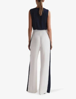 Reiss Ivy Striped Wide-leg Woven Jumpsuit -Whistles Shop R04169115 NAVYWHITE ALT03