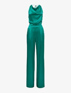 Reiss Malia Cowl-neck Satin Jumpsuit