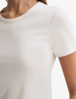 Reiss Sandy Round-neck Cotton T-shirt -Whistles Shop R04169191 IVORY ALT04