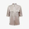 Reiss Aubrey Short-sleeve Silk Shirt -Whistles Shop R04169200 CHAMPAGNE M