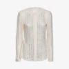 Reiss Robyn Rhinestone-embellished Woven Blouse -Whistles Shop R04169210 CREAM M
