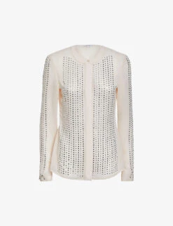 Reiss Robyn Rhinestone-embellished Woven Blouse