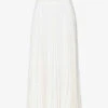 Valentino Pleated Silk Midi Skirt -Whistles Shop R04169682 AVORIO M