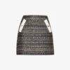 Valentino Rockstud-embellished Metallic-weave Woven Mini Skirt -Whistles Shop R04169683 NAVYGOLDAVORIO M