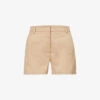 Valentino Pressed-crease Straight-leg Stretch-cotton Shorts -Whistles Shop R04169689 BEIGE M