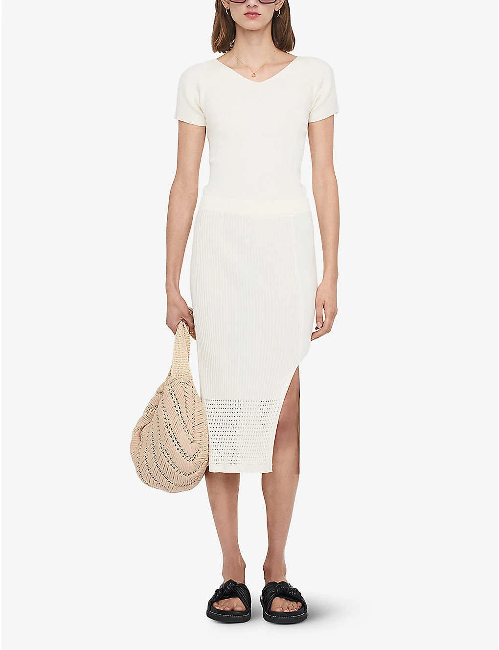 Joseph Ribbed Mid-rise Stretch-knit Midi Pencil Skirt 4 Joseph Ribbed Mid-rise Stretch-knit Midi Pencil Skirt - Image 2