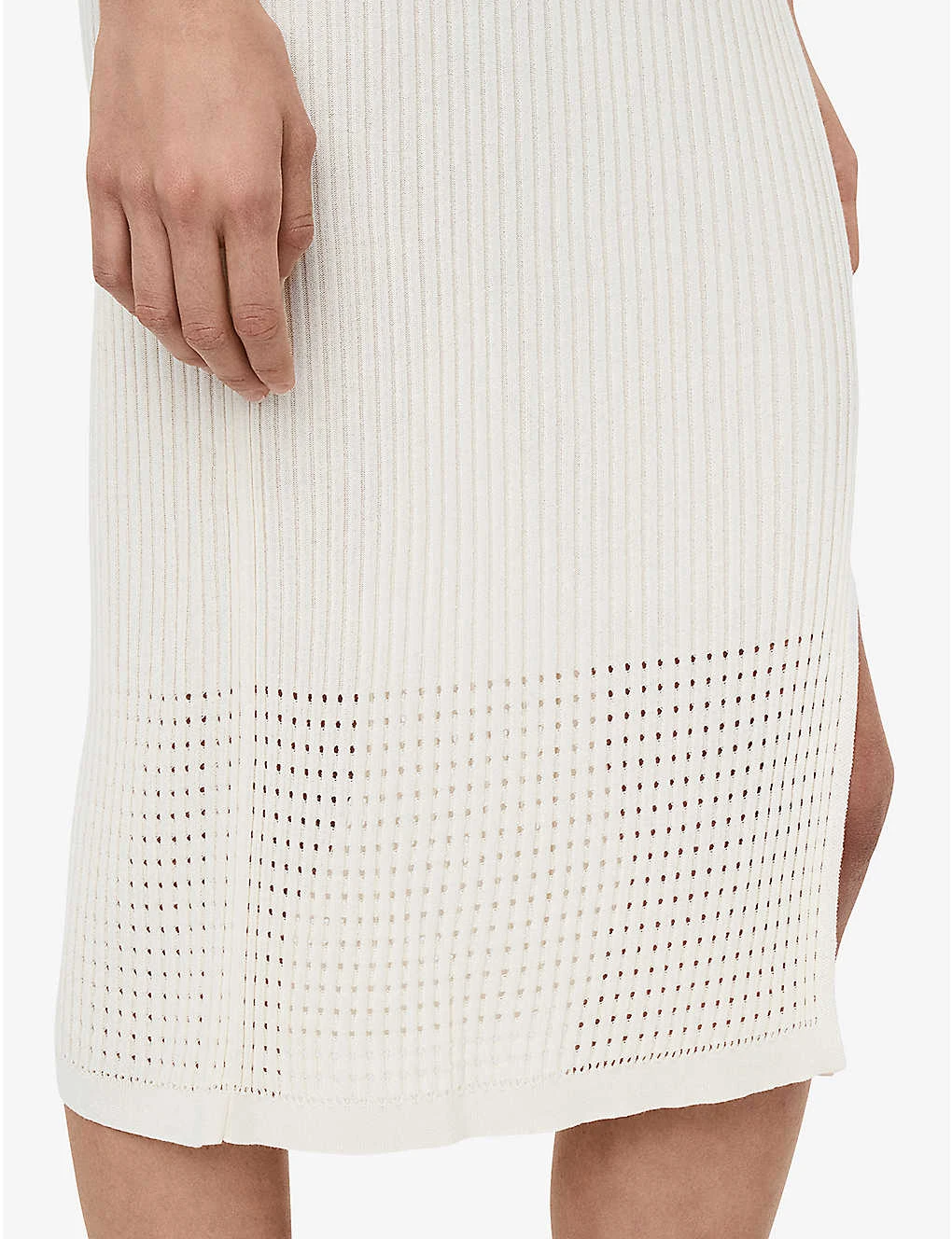 Joseph Ribbed Mid-rise Stretch-knit Midi Pencil Skirt 6 Joseph Ribbed Mid-rise Stretch-knit Midi Pencil Skirt - Image 4