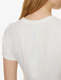 Rag & Bone Luca Cropped Ribbed Stretch-woven T-shirt -Whistles Shop R04170705 WHITE ALT04