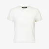 Rag & Bone Luca Cropped Ribbed Stretch-woven T-shirt -Whistles Shop R04170705 WHITE M