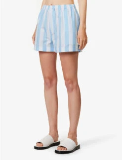Classic Striped Cotton Shorts -Whistles Shop R04170813 LIGHTBLUE ALT02
