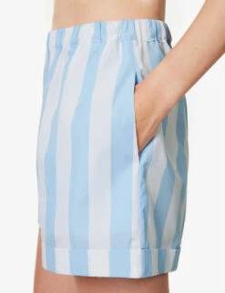 Classic Striped Cotton Shorts -Whistles Shop R04170813 LIGHTBLUE ALT04