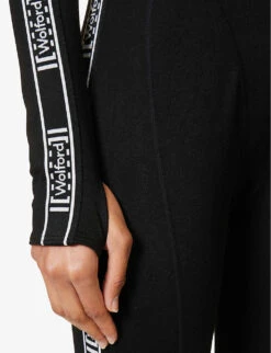 Wolford Thermal Brand-tape Stretch-woven Jumpsuit -Whistles Shop R04171473 BLACK ALT04