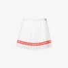 Sporty & Rich X Prince Brand-print Stretch-woven Mini Skirt -Whistles Shop R04173085 WHITERED M