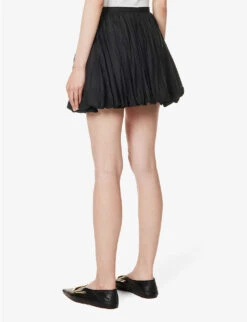 Jil Sander Pleated Puff-hem Cotton Mini Skirt -Whistles Shop R04173100 1 ALT03