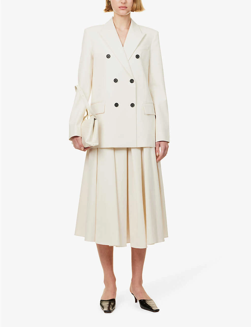 Pleated High-waisted Organic-cotton Midi Skirt 4 Pleated High-waisted Organic-cotton Midi Skirt - Image 2