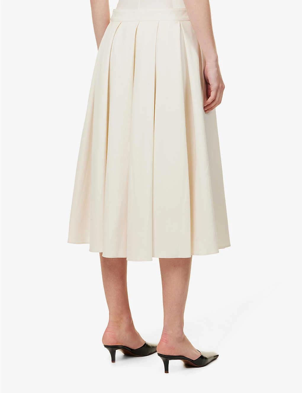 Pleated High-waisted Organic-cotton Midi Skirt 6 Pleated High-waisted Organic-cotton Midi Skirt - Image 4