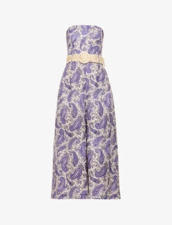 Zimmermann Devi Strapless Linen Jumpsuit