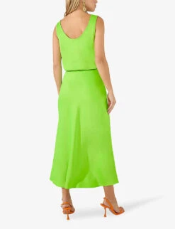Bias Satin Midi Skirt -Whistles Shop R04174692 LIMEGREEN ALT03