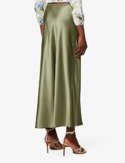 Layla Bias-cut Silk Maxi Skirt -Whistles Shop R04179539 ARTICHOKE ALT04