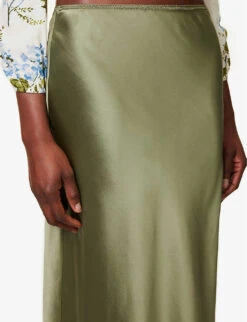 Layla Bias-cut Silk Maxi Skirt -Whistles Shop R04179539 ARTICHOKE ALT05
