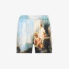 Roberto Cavalli Graphic-print Mid-rise Silk Shorts -Whistles Shop R04179645 MULTICOLOUR M