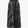 Sacai Pleated Paisley-print Woven Midi Skirt -Whistles Shop R04180387 NAVY M