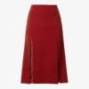 Victoria Beckham Split-front Woven-blend Midi Skirt -Whistles Shop R04180554 POPPYRED M