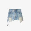 Patchwork-panel Low-waist Denim Mini Skirt -Whistles Shop R04180699 LIGHTBLUEWASH M