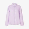 By Malina Candace Pearlescent-button Relaxed-fit Linen-blend Shirt -Whistles Shop R04180768 VIOLET M