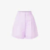 By Malina Edita High-rise Linen-blend Shorts -Whistles Shop R04180775 VIOLET M