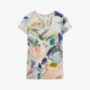 Ted Baker Elehna Magnolia-art Short-sleeve Stretch-woven T-shirt -Whistles Shop R04181240 WHITE M