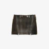 Dion Lee Biker Mid-rise Leather Mini Skirt -Whistles Shop R04181840 BURNISHEDBLACK M