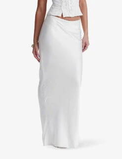 Sydel Bias-cut Stretch-satin Maxi Skirt -Whistles Shop R04181985 WHITE ALT02