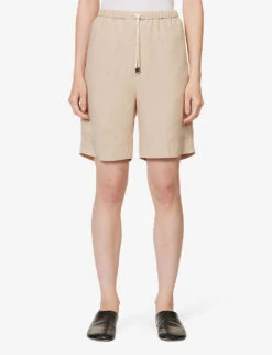 Toteme Relaxed-fit Drawstring-waist -Whistles Shop R04183203 OVERCASTBEIGE ALT02