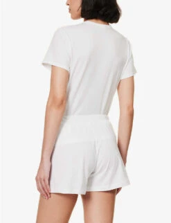 Casey Drawstring-waist Organic-cotton Shorts -Whistles Shop R04183736 WHITE ALT03