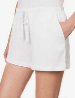 Casey Drawstring-waist Organic-cotton Shorts -Whistles Shop R04183736 WHITE ALT04