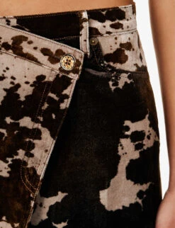 Acne Studios Irinna Cow-print Velour Mini Skirt 12 Acne Studios Irinna Cow-print Velour Mini Skirt -Whistles Shop R04184344 DARKBROWN ALT04