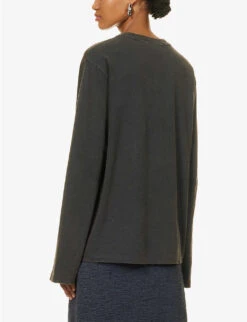 Acne Studios Edden Relaxed-fit Cotton T-shirt -Whistles Shop R04184367 FADEDBLACK ALT03