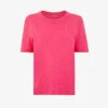 Whistles Double Neckline-trim Relaxed-silhouette Cotton-jersey T-shirt -Whistles Shop R04184595 BRIGHTPINKFUSCHIA M