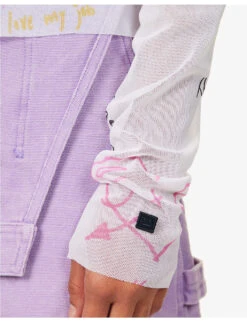 Acne Studios Emmbar Scribbles Graphic-print Mesh Top -Whistles Shop R04185138 WHITEMULTICOLOR ALT04