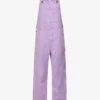 Acne Studios Palmon Logo-patch Cotton-canvas Dungarees -Whistles Shop R04185139 SMOKYPURPLE M