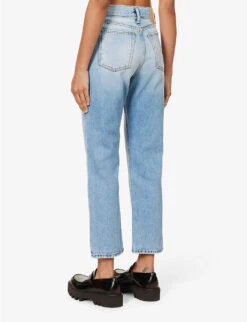 Acne Studios Mece Straight-leg High-rise Vintage-wash Jeans -Whistles Shop R04185164 LIGHTBLUE ALT03