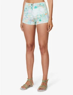 Flora Patterned Regular-fit Stretch-woven Shorts -Whistles Shop R04185234 MULTI ALT02
