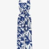 Navy Palm Print Culotte Jumpsuit 2 Navy Palm Print Culotte Jumpsuit -Whistles Shop R04185917 NAVY M