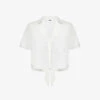 Flutter-sleeve Self-tie Relaxed-fit Woven Shirt -Whistles Shop R04185925 WHITE M