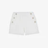 Ted Baker Llaylas High-rise Embossed-buttons Twill Shorts -Whistles Shop R04186070 WHITE M