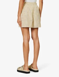 Lui Striped Woven Shorts -Whistles Shop R04186461 PALEYELLOWBLACKSTRIPE ALT03